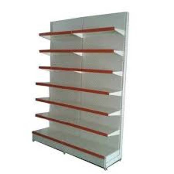 Welcore White & Yellow Wall Mounted Departmental Store Rack, 6 in Delhi